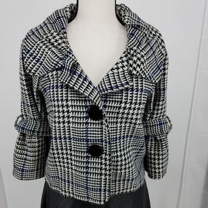 TAKARA Black & White Plaid short swing jacket
